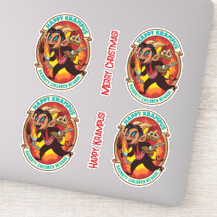 Sticker Noël Joyeux Krampus Naughty Enfants Attention