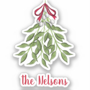 Sticker Noël Joyeux Mistletoe Vacances Jours de verdure