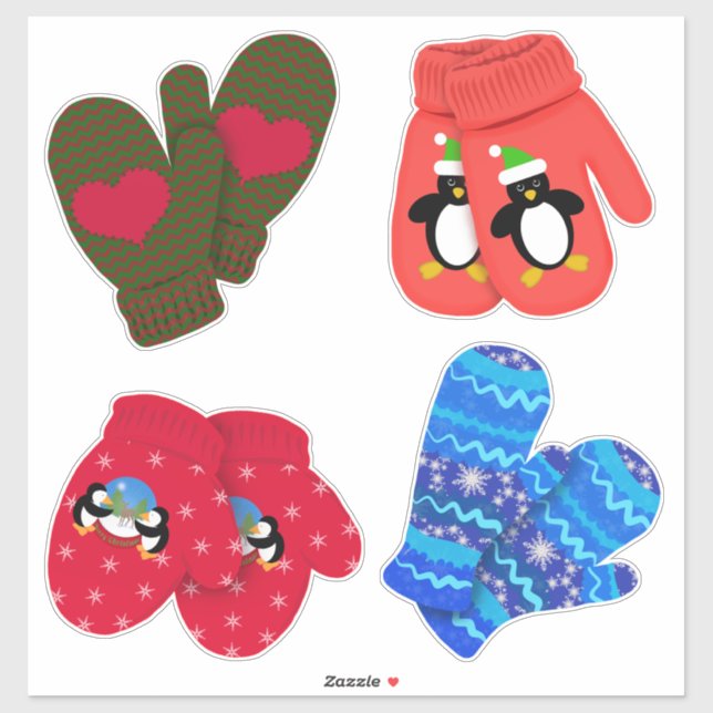 Sticker Noël Mittens | Vacances (Feuille)