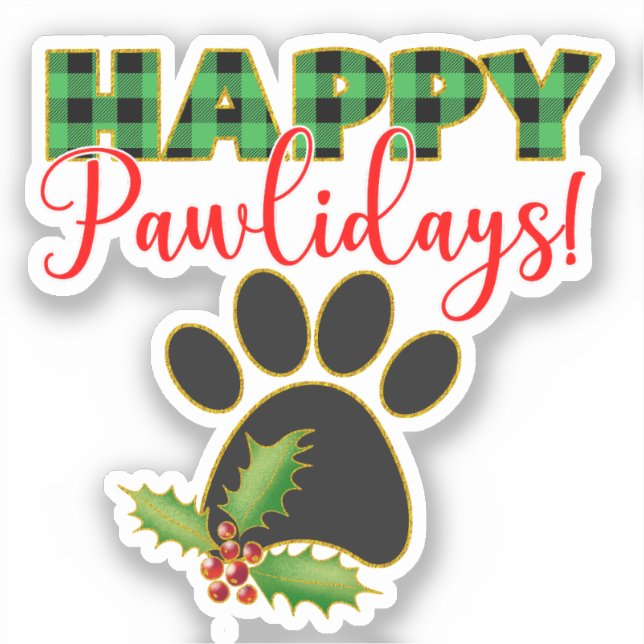 Sticker Noël Pawliday | Joyeux jour férié pour Amoureux de (Recto)