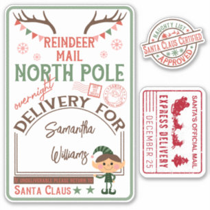 Sticker Noël Père Noël livraison spéciale avec nom