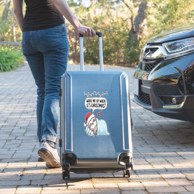 Sticker Noël Sloth Sleeping Holiday (Valise Insitu)