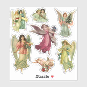 Sticker Noël vintage, Anges victoriens