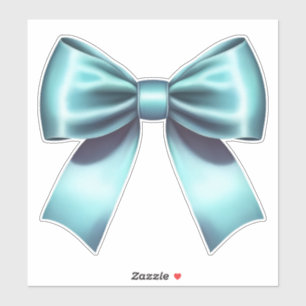 Sticker Nœud Bleu Turquoise Élégant Mariage Baby Shower