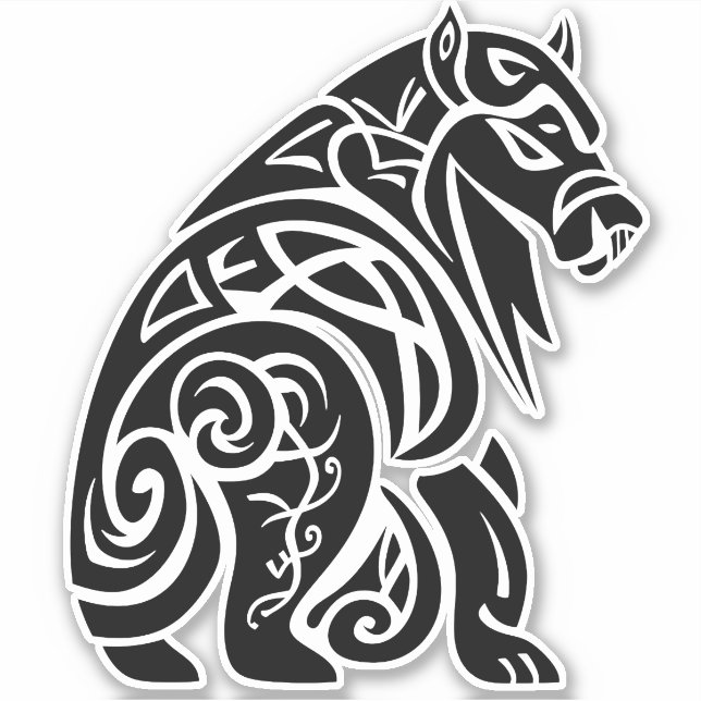 Sticker Noeud celtique nordique Sauvage Boar (Devant)