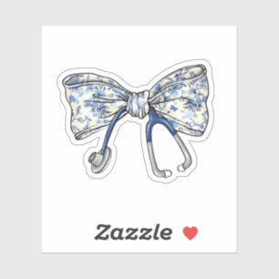 Sticker Noeud papillon infirmière coquette stéthoscope