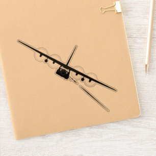 Sticker Noir AC-130 Vue avant Silhouette