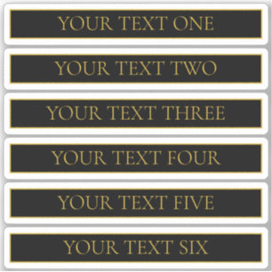 Sticker Noir et Faux Gold personnalisables