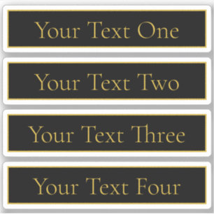 Sticker Noir et Faux Gold personnalisables