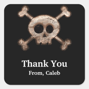 Sticker noir os crânien Étiquettes