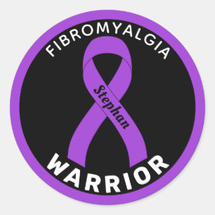 Sticker noir rond Fibromyalgia Warria
