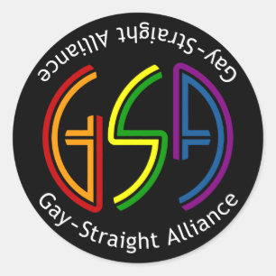 Sticker noir rond GSA Neon