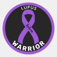 Sticker noir rond Lupus Warrior