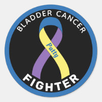 Sticker noir rond pour Lutte contre le cancer de l