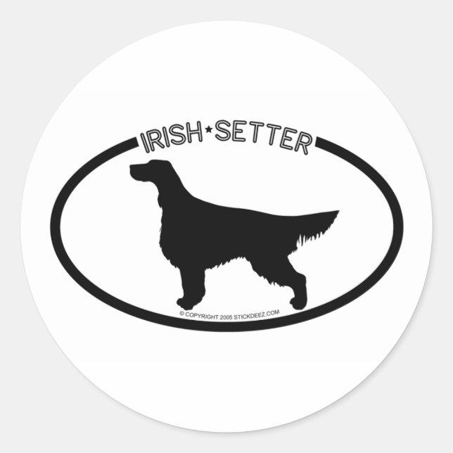 Sticker noir Silhouette Setter irlandais (Devant)