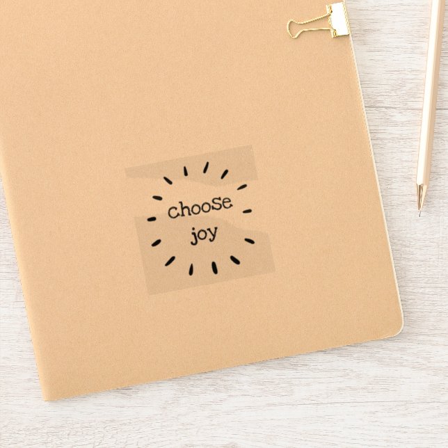 Sticker noir transparent "Choose Joy" (Carnet)