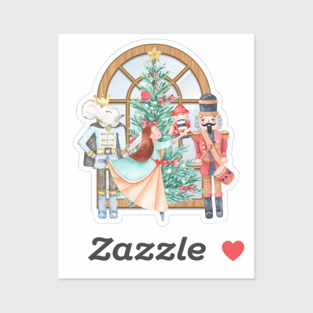 Sticker Noisette de Noël Ballerina Souris Roi Vinyl (Feuille)