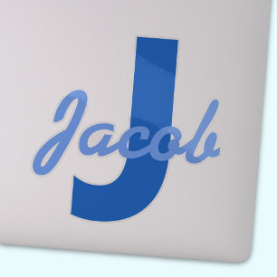 Sticker Nom bleu et monogramme