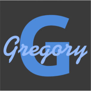 Sticker Nom bleu et monogramme