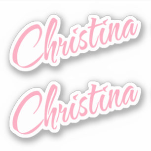 Sticker Nom Christina en rose x2