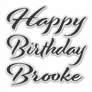 Sticker Nom de Brooke Prénom Anniversaire de la Broderie n