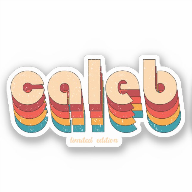 Sticker Nom de Caleb rétro (Recto)