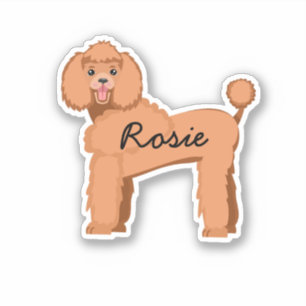 Sticker Nom de chien personnalisé Apricot poodle