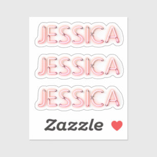 Sticker Nom de Jessica dans les néons brillants x3