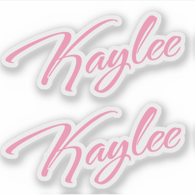 Sticker Nom de Kaylee en script rose x2 (Devant)