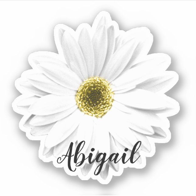 Sticker Nom de la fleur de marguerite blanche (Devant)