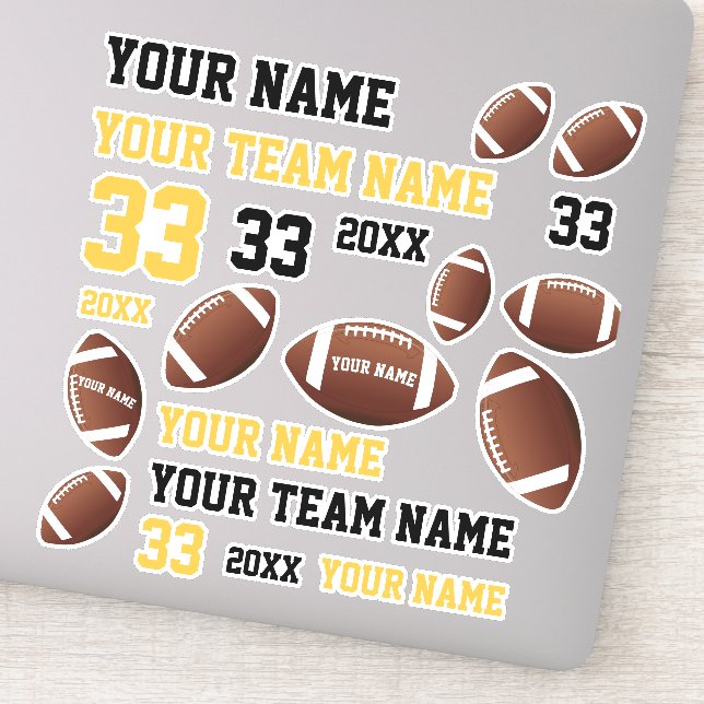 Sticker Nom de l'équipe du joueur de football américain (Détail)