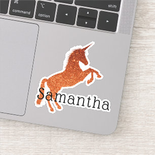 Sticker Nom de licorne scintillante féminine