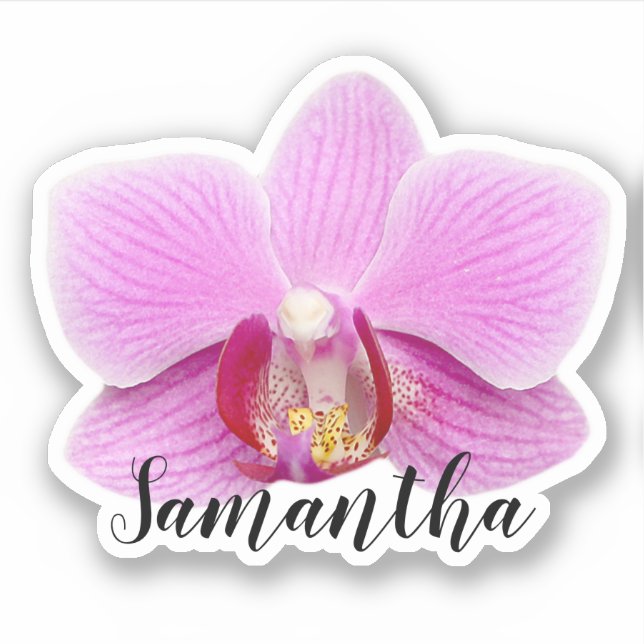 Sticker Nom de l'orchidée rose (Devant)