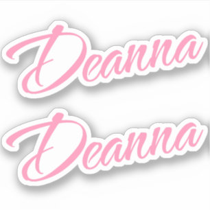 Sticker Nom décoratif Deanna en rose x2