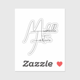 Sticker Nom d'écriture moderne minimaliste professionnel