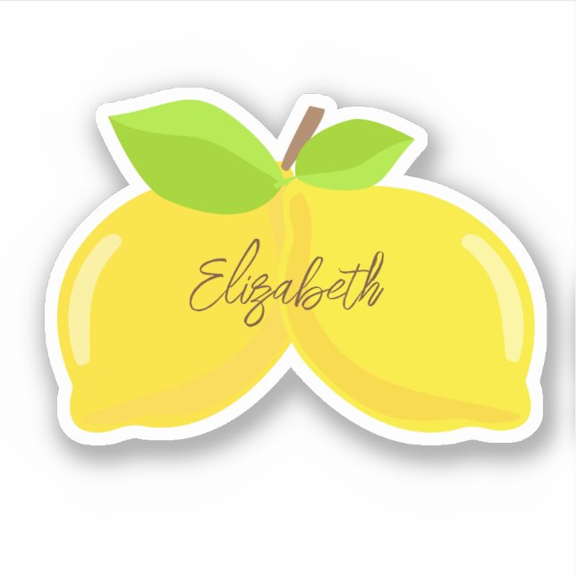 Sticker Nom des citrons en cursive (Devant)