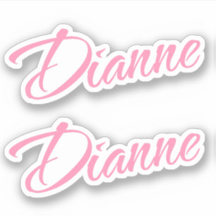 Sticker Nom Dianne en rose x2