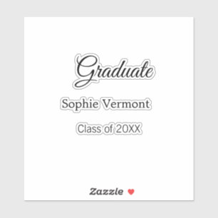 Sticker Nom du diplômé promotion 20XX félicitations simple
