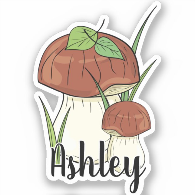 Sticker Nom du monogramme du champignon mou (Recto)