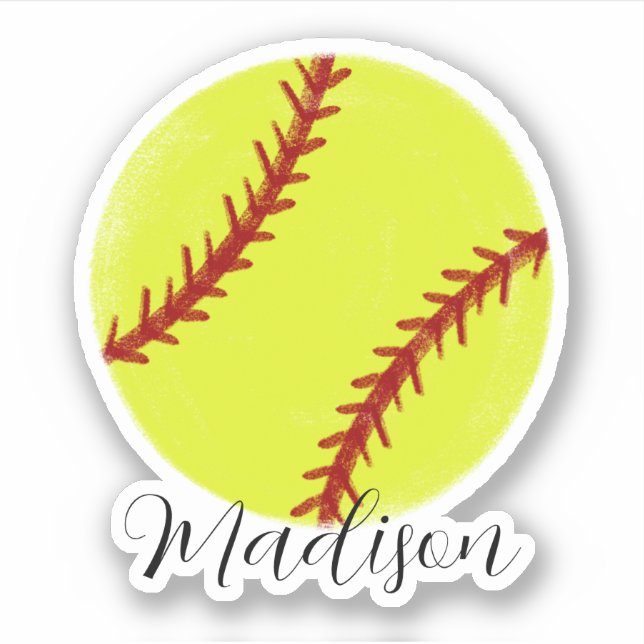 Sticker Nom du softball mignon (Devant)