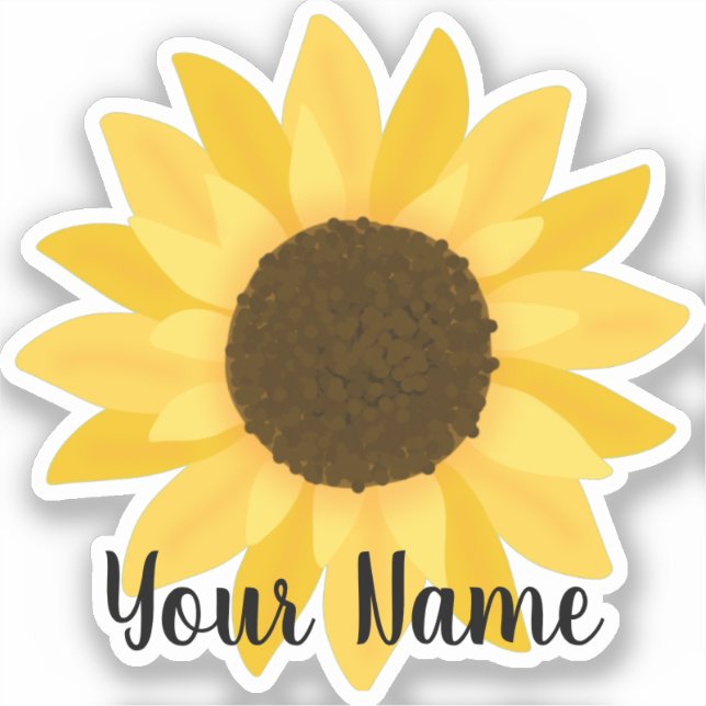 Sticker Nom du tournesol jaune (Recto)