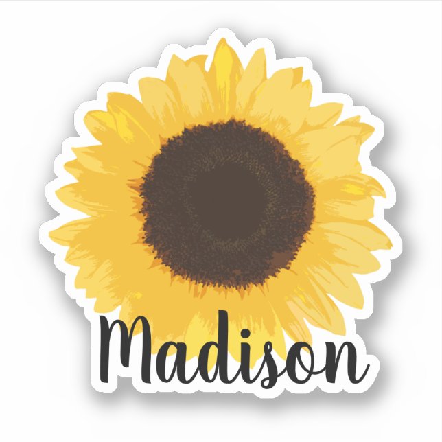 Sticker Nom du tournesol jaune (Devant)