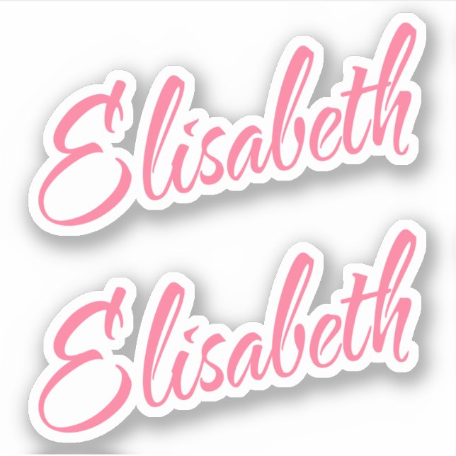 Sticker Nom Elisabeth en joli caractère rose (Devant)