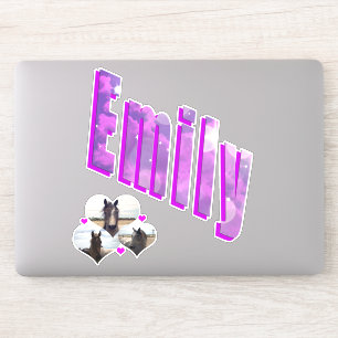 Sticker Nom Émilie Avec Chevaux,