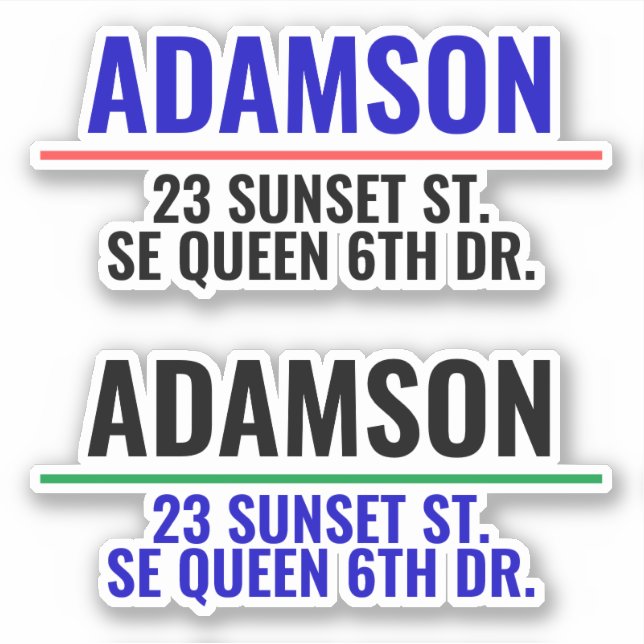 Sticker Nom et adresse de famille - Boîte aux lettres pers (Devant)