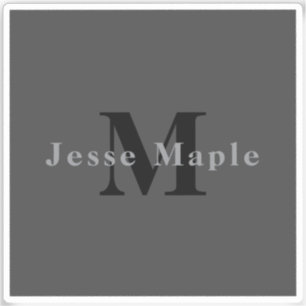 Sticker Nom et monogramme   Dark Gray