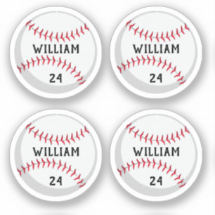 Sticker Nom et numéro de baseball personnalisé tendance