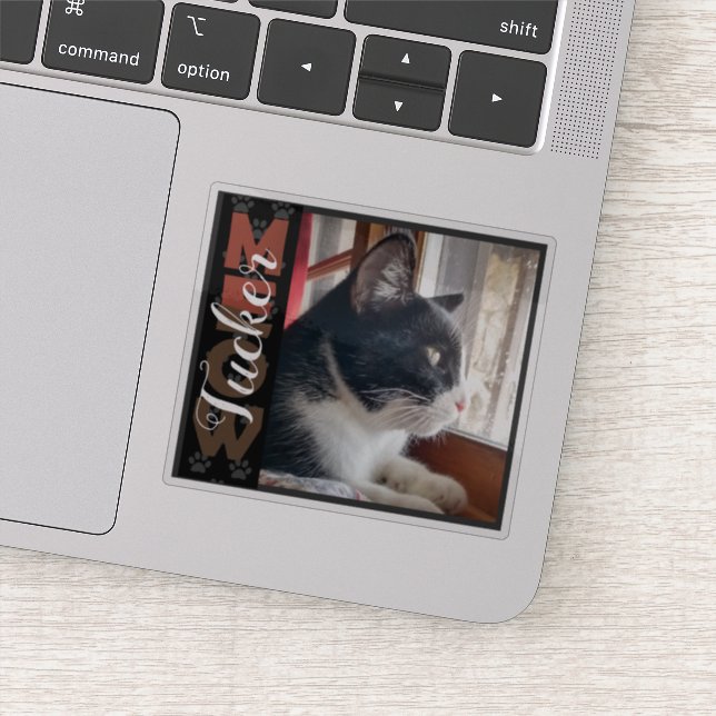 Sticker Nom et photo personnalisés du chat pour animaux de (Détail)