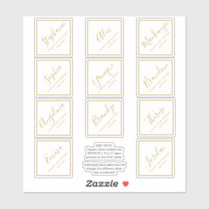 Sticker Nom individuel Carré Party Favoriser case