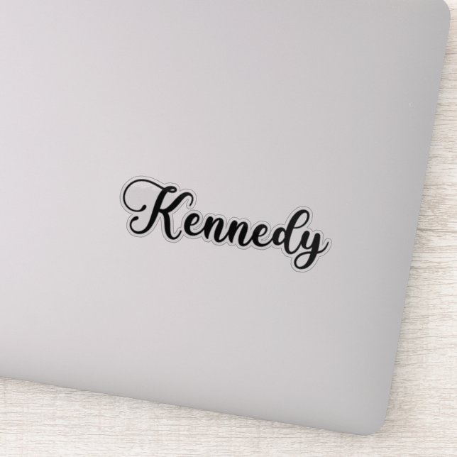 Sticker Nom Kennedy - Calligraphie manuscrite (Détail)